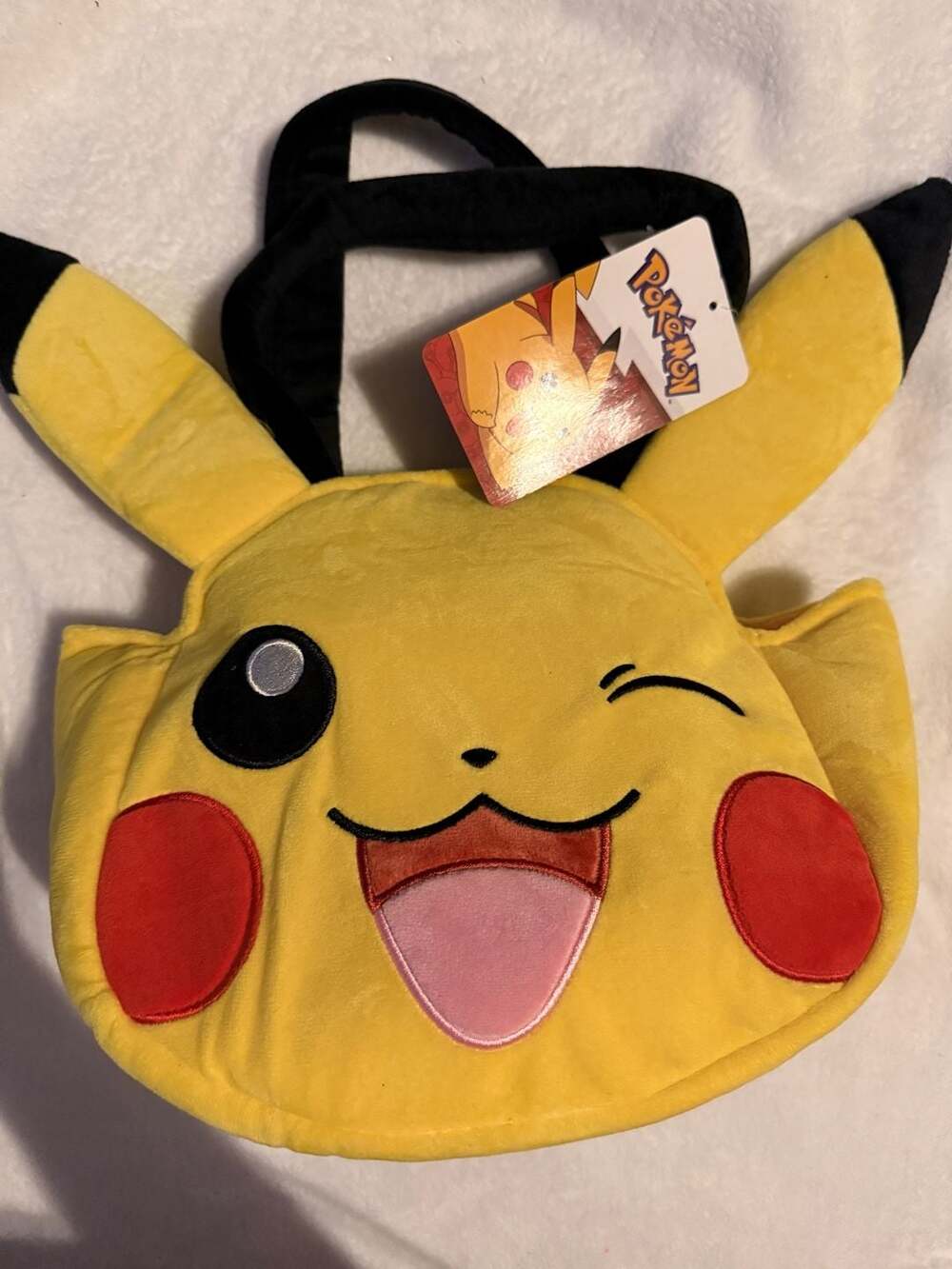 Bioworld Pokemon Pikachu Plush Face Tote Bag